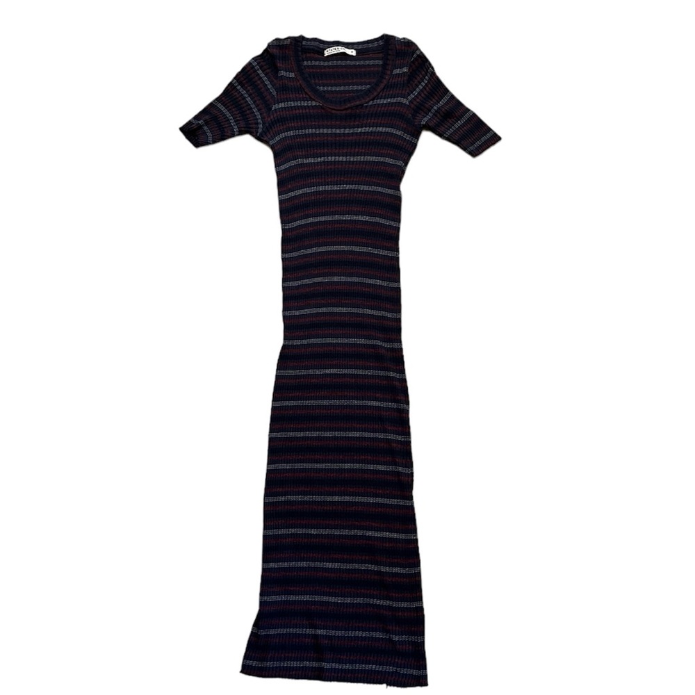 Stateside M short sleeve ribbed knit maxi dress stripes